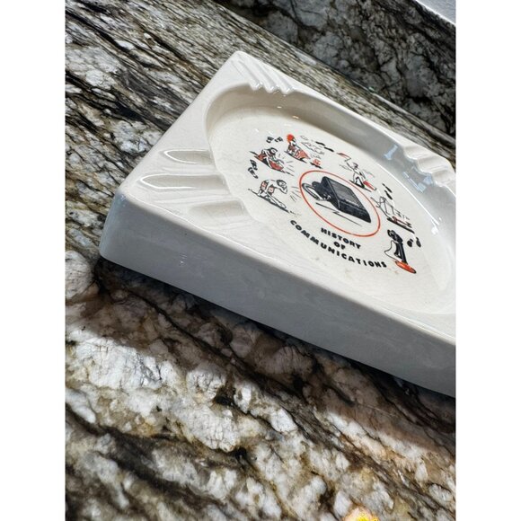 VTG Ceramic Ashtray History Of Communications Specialty Counselors Righton Dist. - Picture 6 of 9